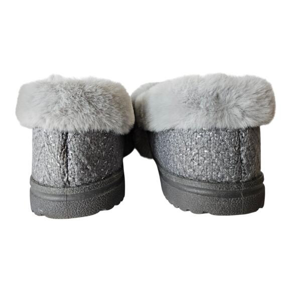 SKECHERS Women's Wide 8.5 W Slippers Cozy Lite Sparkle Knit Faux Fur Lined NEW - Picture 7 of 10